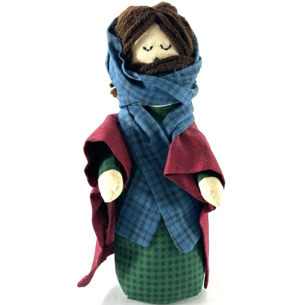 Handmade Fabric Nativity Figures Mary Joseph Baby Jesus Primitive 9” Christmas - Picture 5 of 7